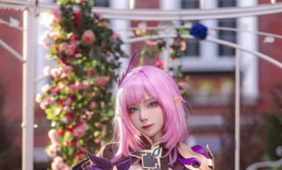 Hazelnut_榛子《崩坏3》cos“粉色妖精”爱莉希雅,美翻了-颜七缘